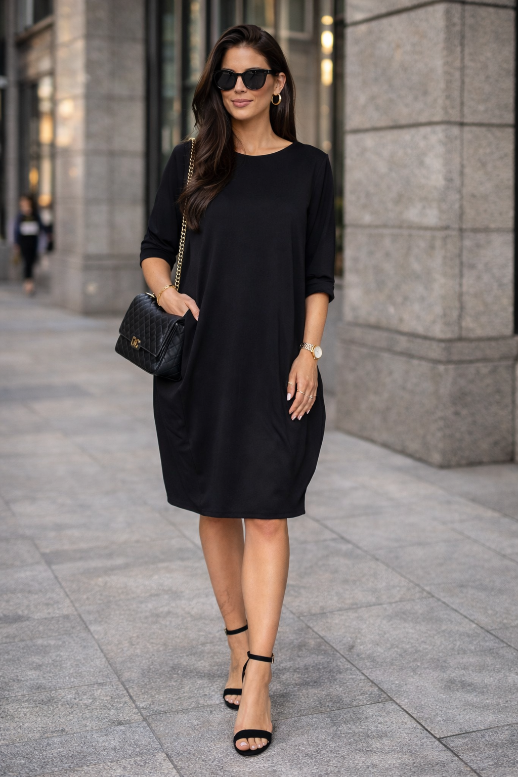 Sukienka oversize z kieszeniami bawełniana 40-48 - obrazek 8