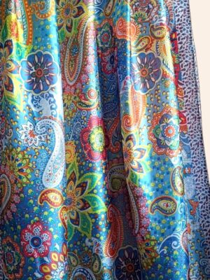 Szal Jedwabno-Wiskozowy 190x90 Boho Turkus – lekki, elegancki