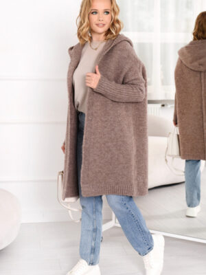 Kardigan z kapturem - kakao