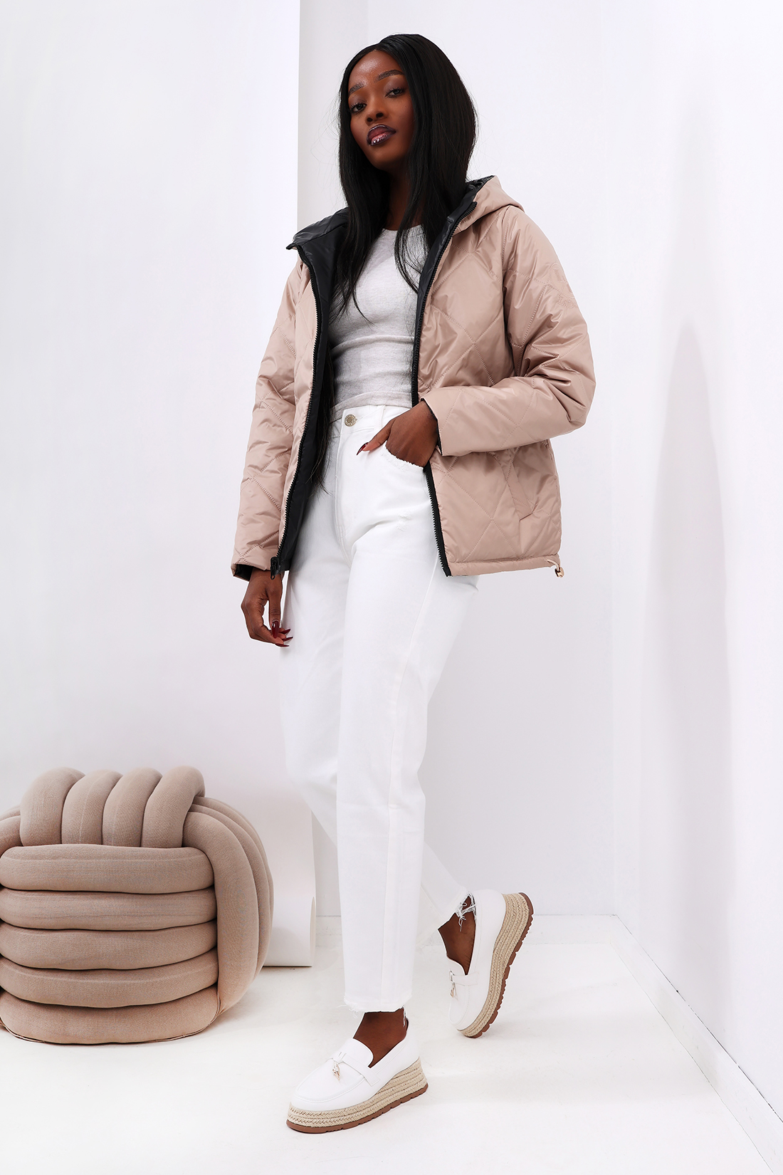 Dwustronna Kurtka Wiosenna Celebrate z Kapturem - obrazek 4