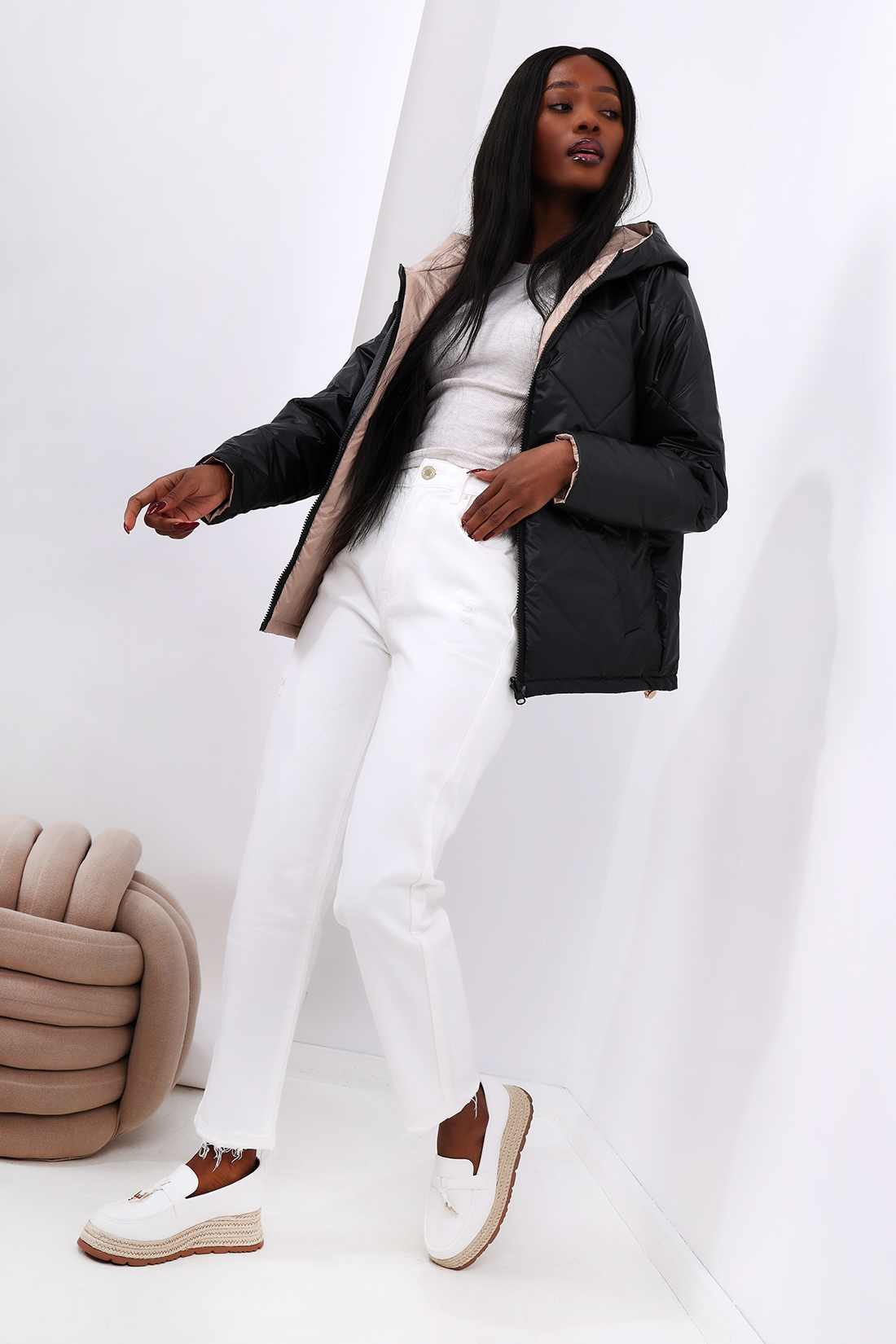 Dwustronna Kurtka Wiosenna Celebrate z Kapturem - obrazek 5